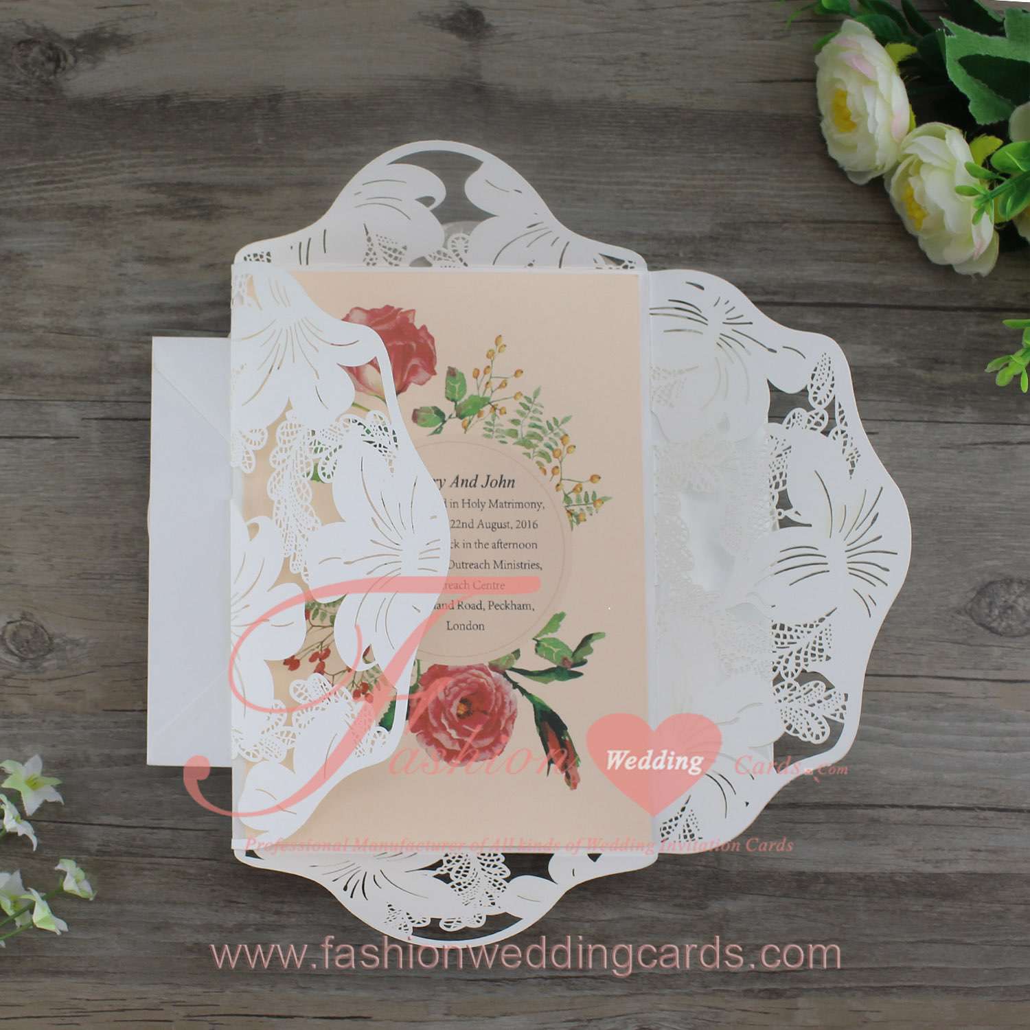 Lily Laser Cut Wedding Invitations Melbourne